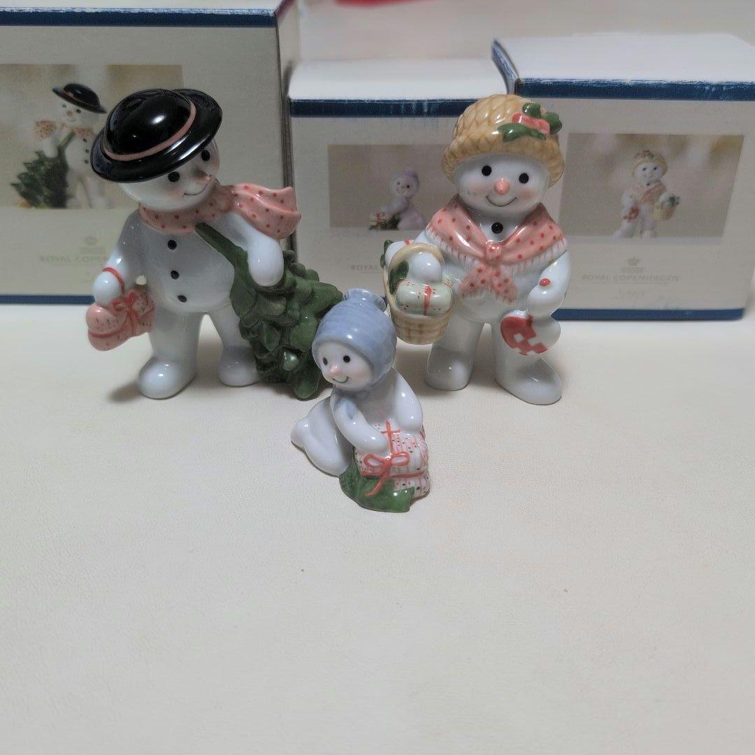 ロイヤルコペンハーゲン スノーマン 2010 フィギュリン 父母子3体セット
