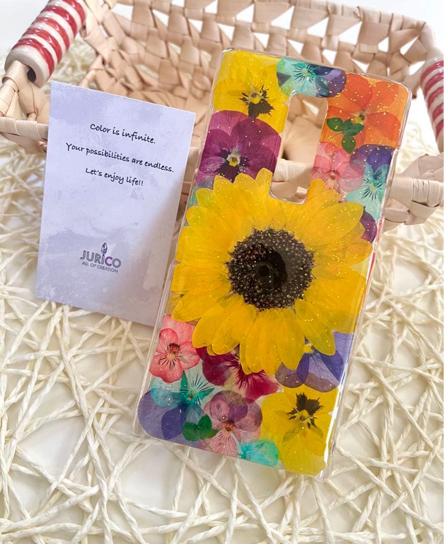 フルオーダーメイドのハンドメイド押し花スマホケース　全機種対応