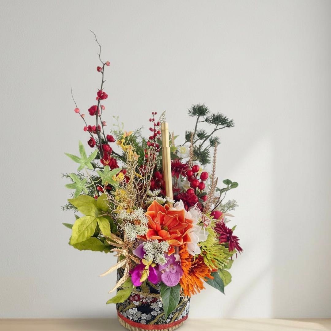 門松 LLサイズ 豪華絢爛 迎春プレミアムアレンジメント 商業用正月飾り 造花