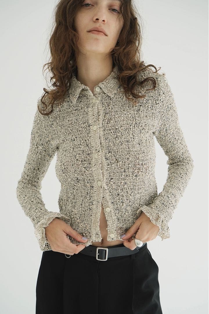 トップス 2601045 CLANE MIX MESH GATHER SHIRT