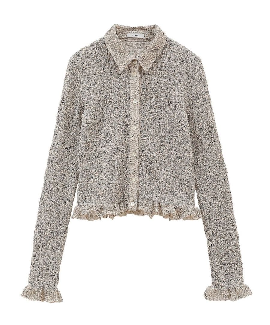 トップス 2601045 CLANE MIX MESH GATHER SHIRT