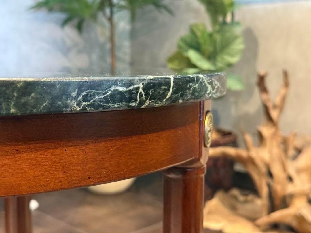 高級 大理石　コンソール　サイドテーブル　ラウンドテーブル　アンティーク　IG