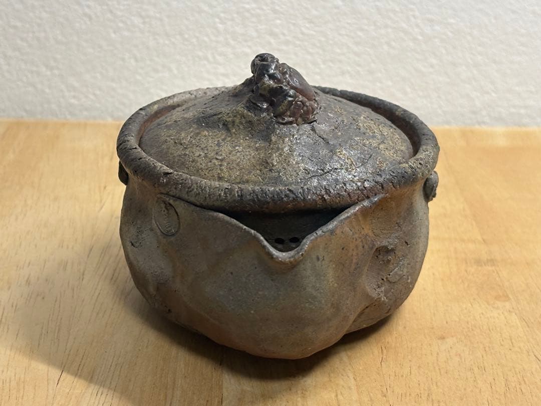 70.備前焼 宝瓶 登り窯 蟹 かに カニ 手びねり 急須