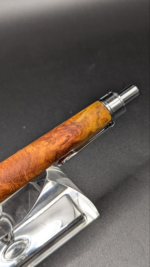 315ペン工房翌檜　花梨　紅白　源平　瘤杢　木軸シャーペン　ボールペン