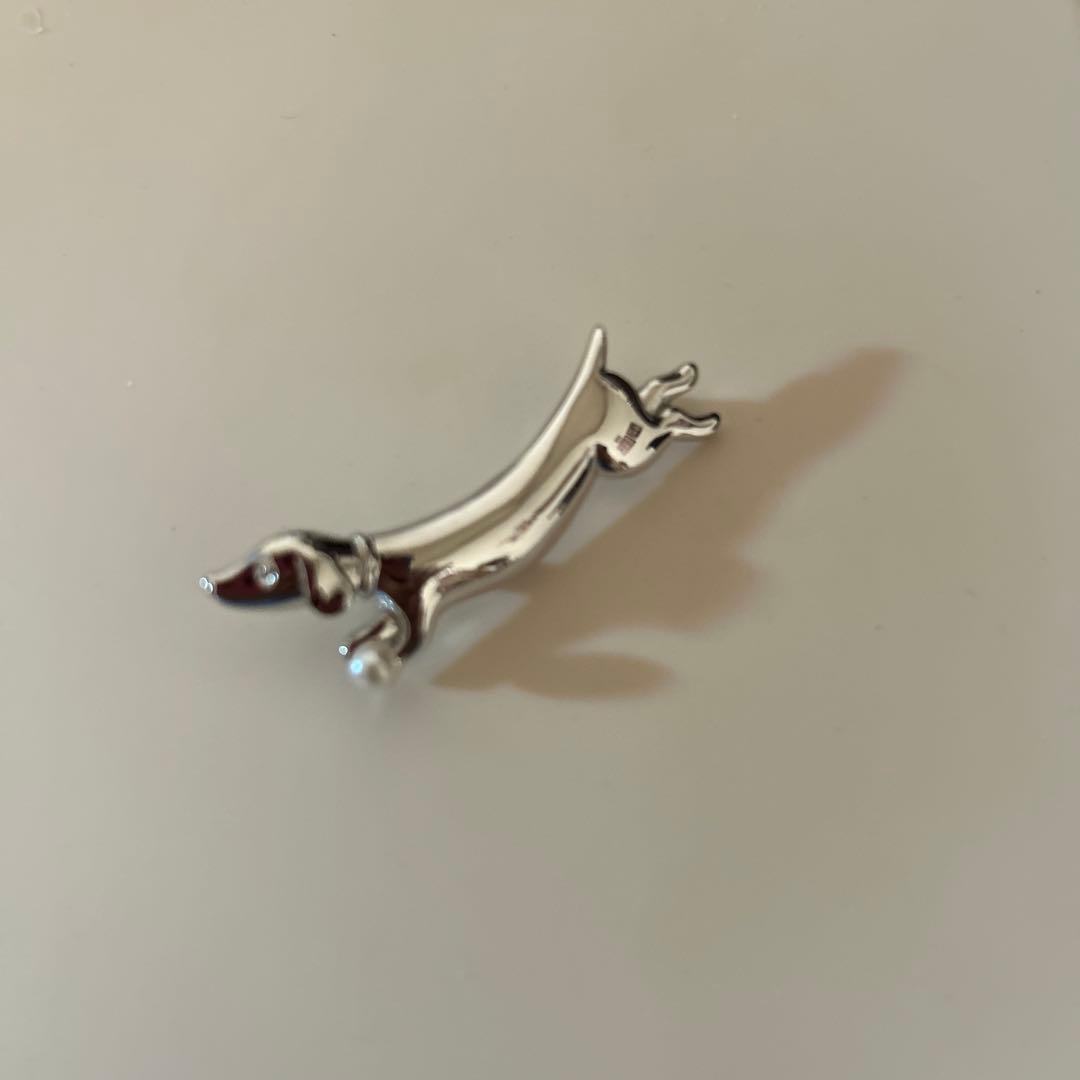 ミキモト MIKIMOTO ブローチ パール ダックスフント 犬 真珠 シルバー