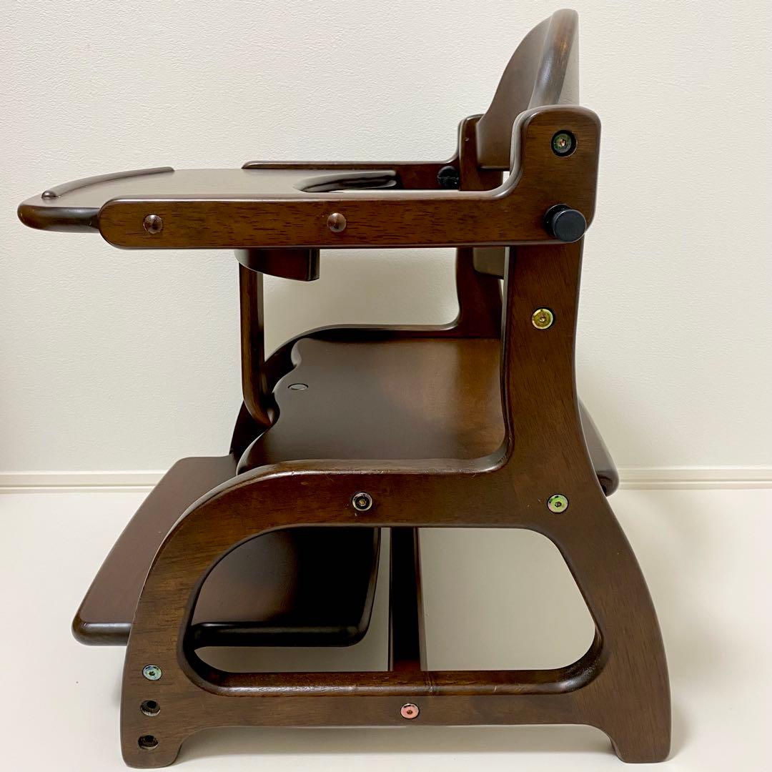 大和屋　すくすくローチェアⅡ テーブル・ガード付き　ベビーチェア　ダークブラウン