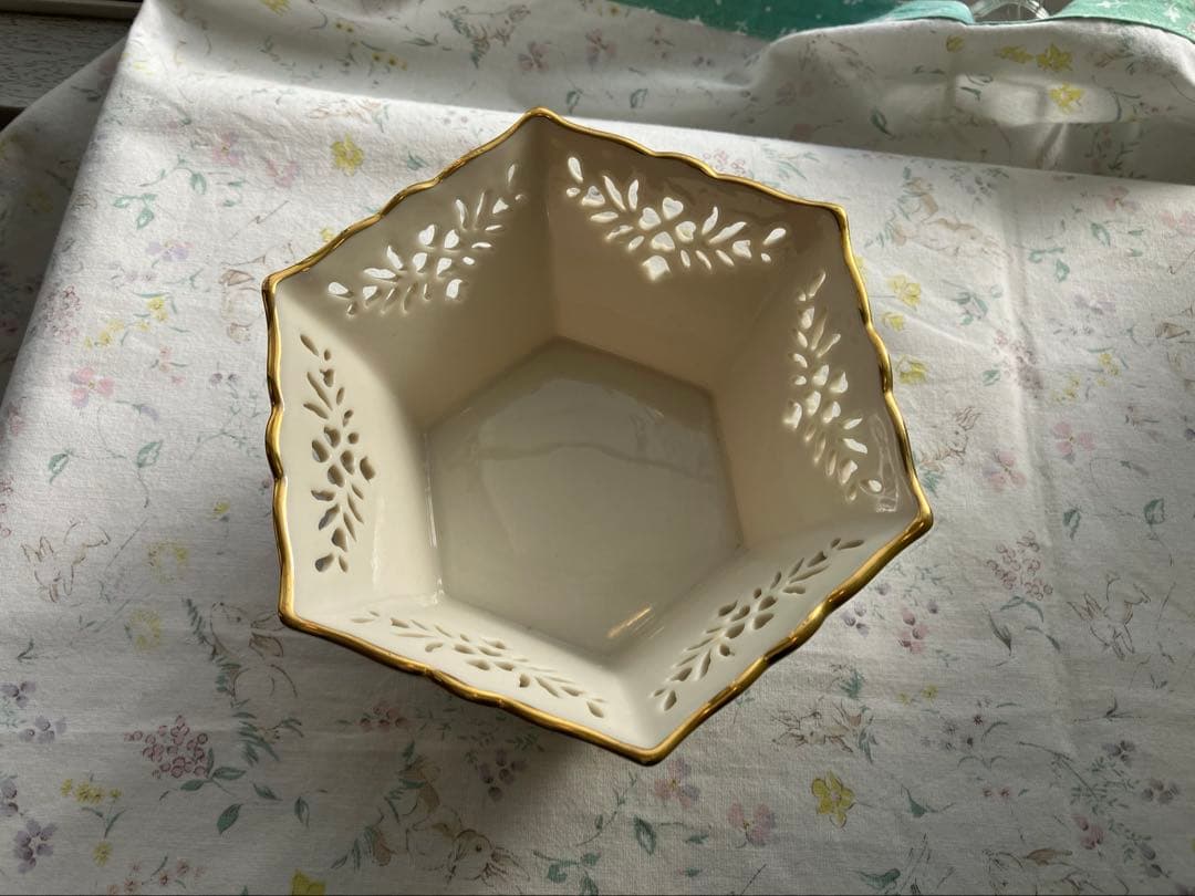 レノックス ビンテージ 金彩 ハート透かし 大小二個セット ギフトボックス入り