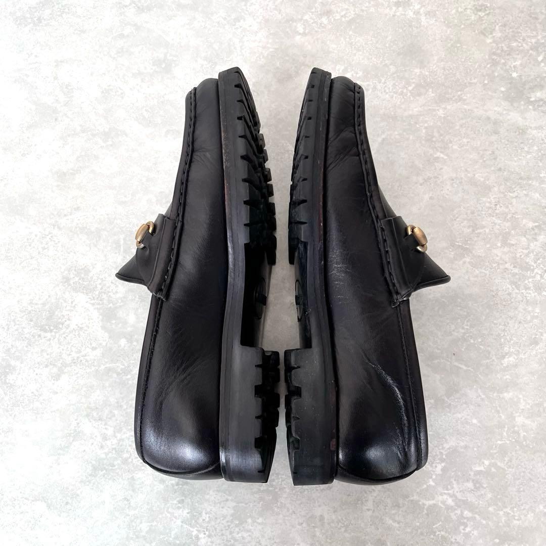 美品✨GUCCI グッチ ラグソール ホースビット ローファー 黒　22.5㎝
