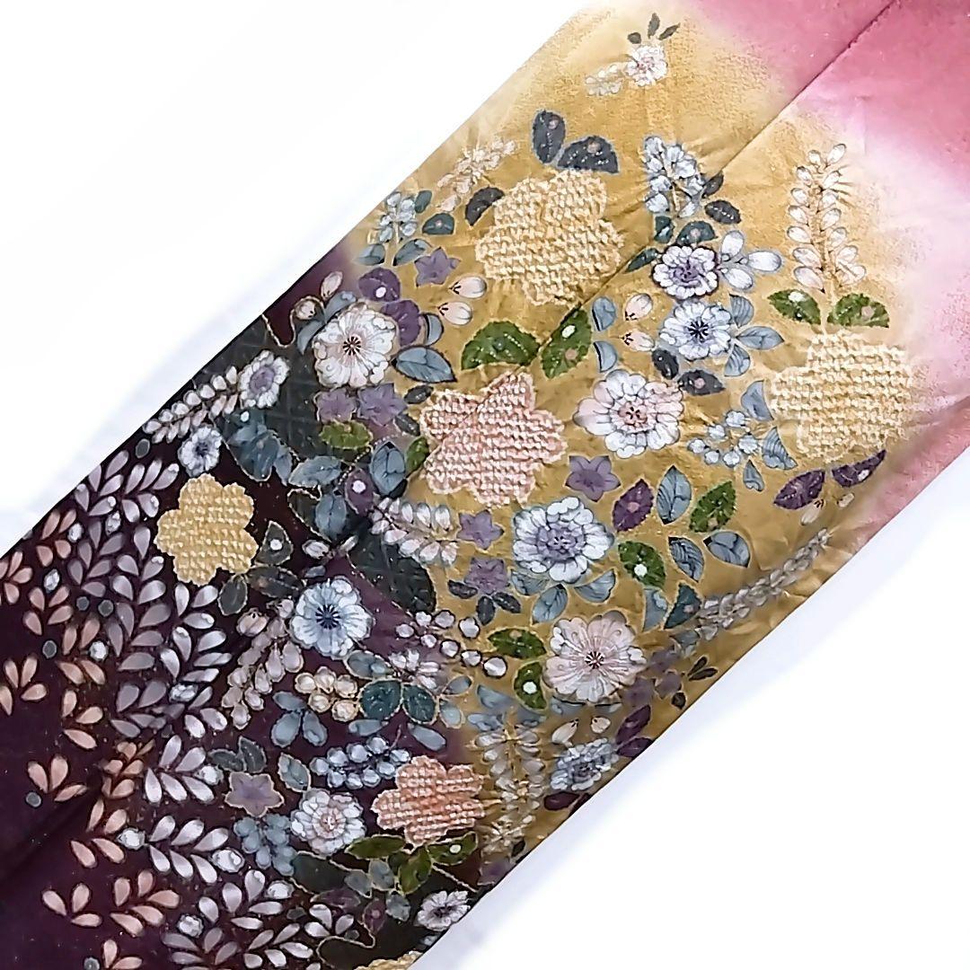 辻ケ花 辻が花 金通し 絞り 辻ヶ花 セット 訪問着 染め分け 袋帯