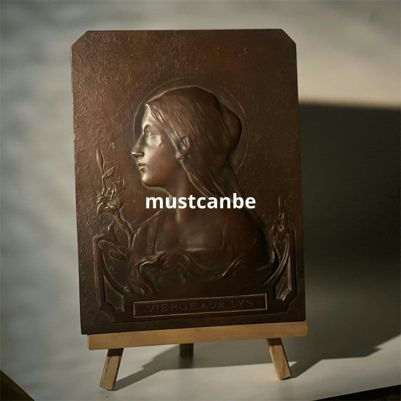 浮彫り百合少女 応接間 玄関 茶室 寝室 装飾品 工芸品 美術品 置物