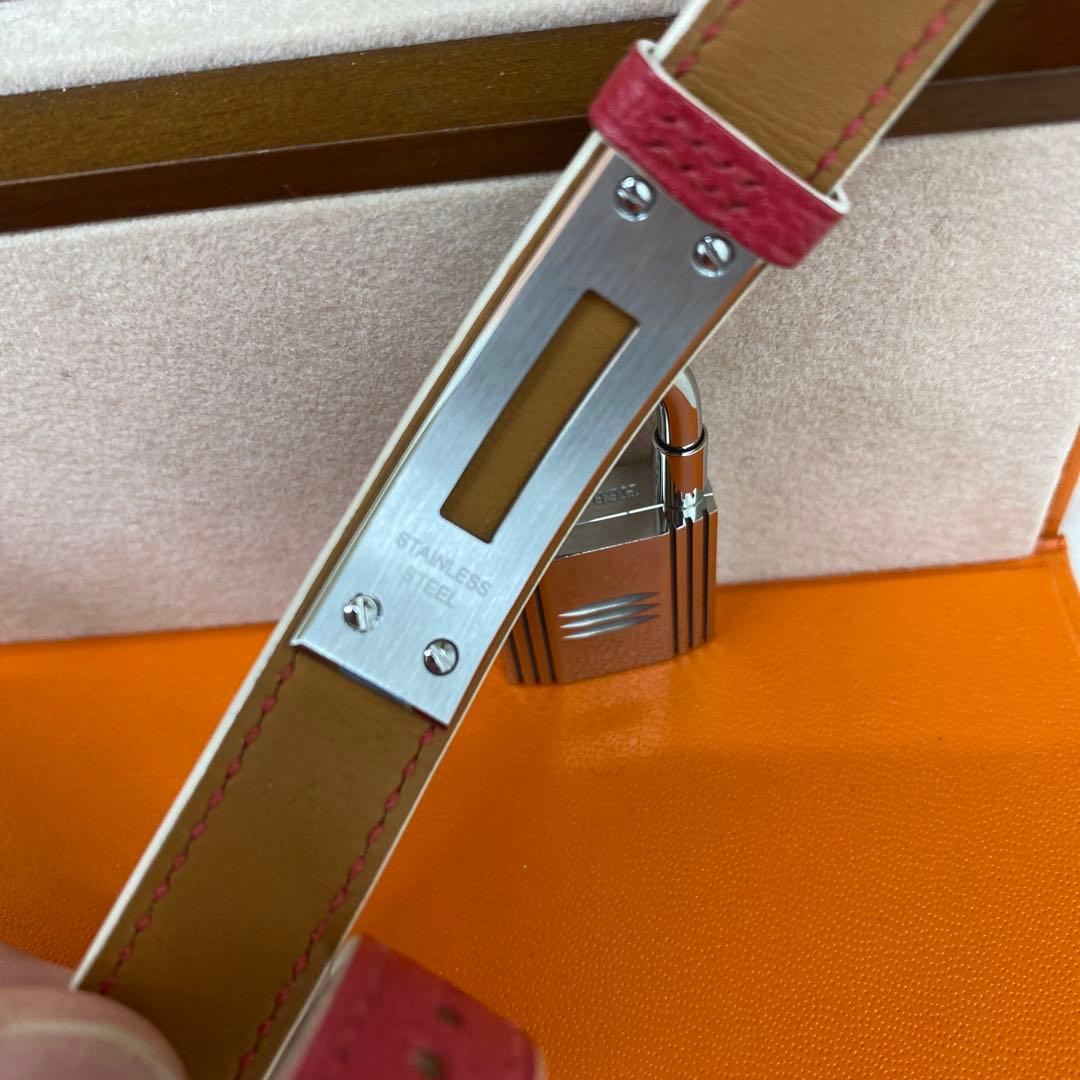 HERMES ケリーウォッチ　ドゥーブル　ピンク×シルバー金具