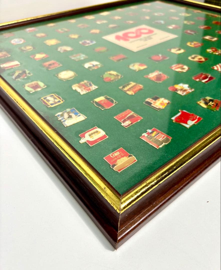 #コカコーラ100周年記念ピンバッジセット 額装限定品 1886-1986