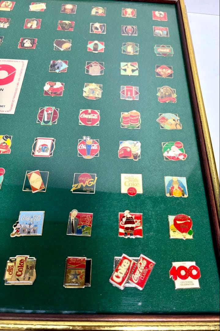 #コカコーラ100周年記念ピンバッジセット 額装限定品 1886-1986