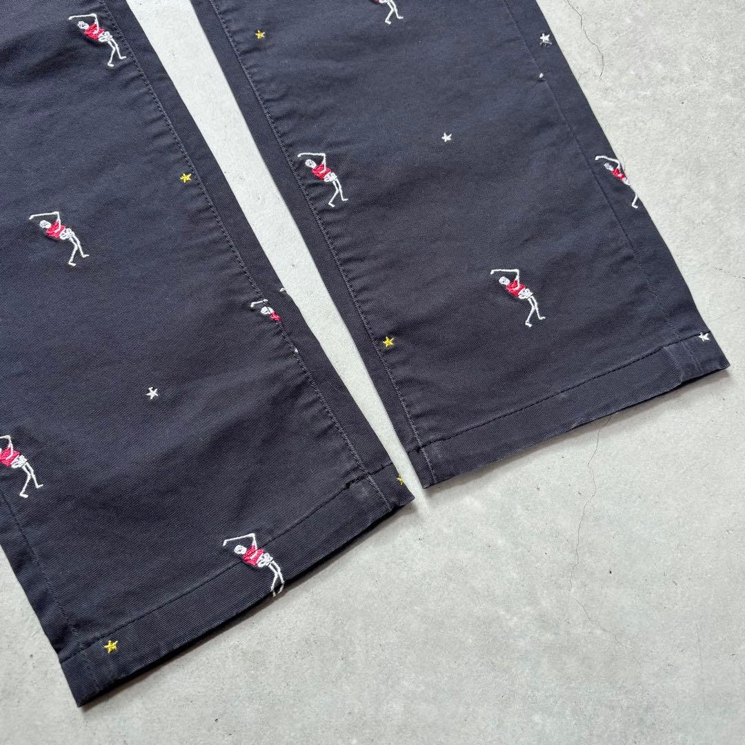 MARK&LONA マークアンドロナ ストレッチロングパンツ 刺繍 ロゴ M