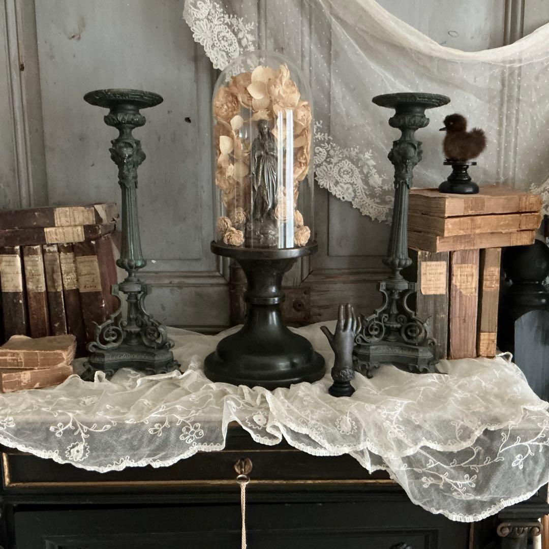 １９世紀中期　フランスアンティーク　祭壇用大きな燭台　教会　キャンドルスタンド