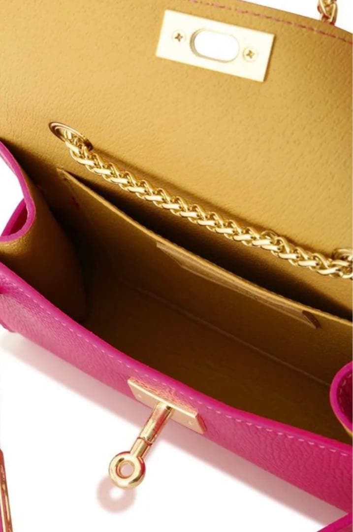 極美品　ピンキー＆ダイアン　チェーンハンドバッグ （ピンク）　本革　レザー