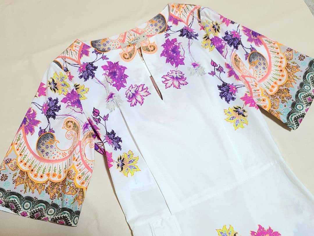 ETRO エトロ 未使用品 花柄 半袖 ひざ丈ワンピース サイズ40 M