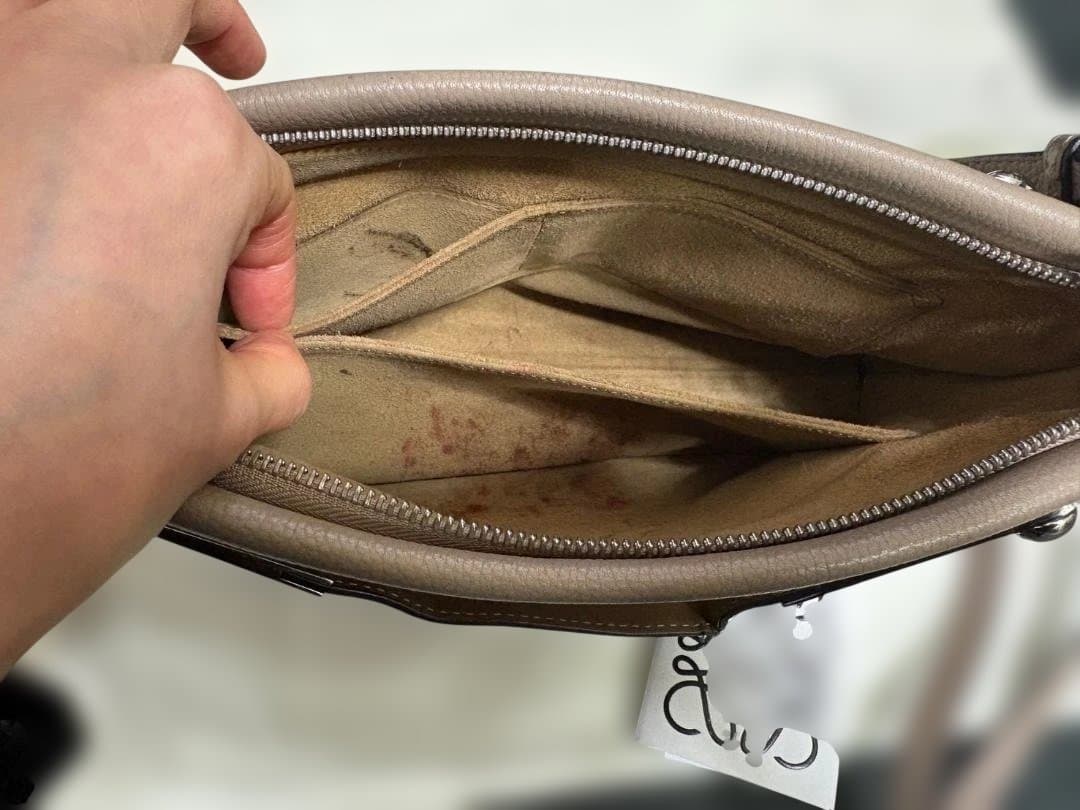 ロエベ LOEWE ミッシー ベージュレザー ショルダー クラッチ バッグ