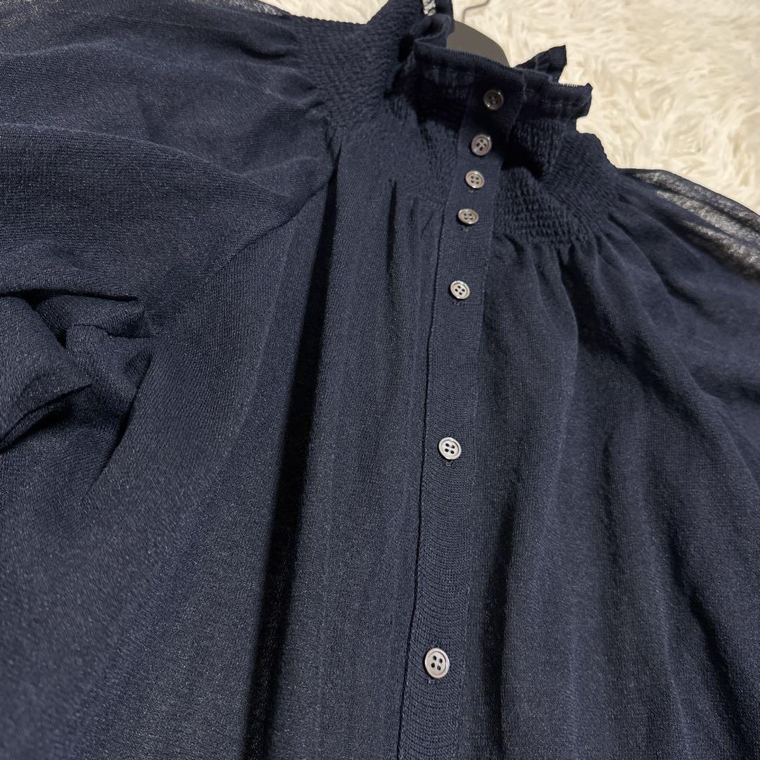 【定価7万】 2025SS！ 極美品✨ ADORE シャーリングシアーニット 紺