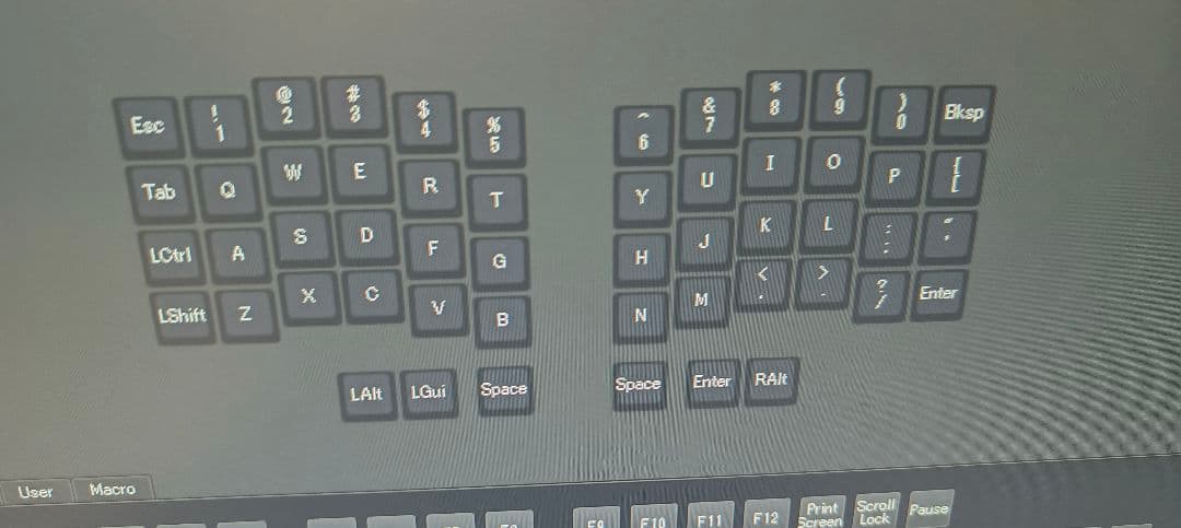 分割型キーボード　無刻印　ホワイト