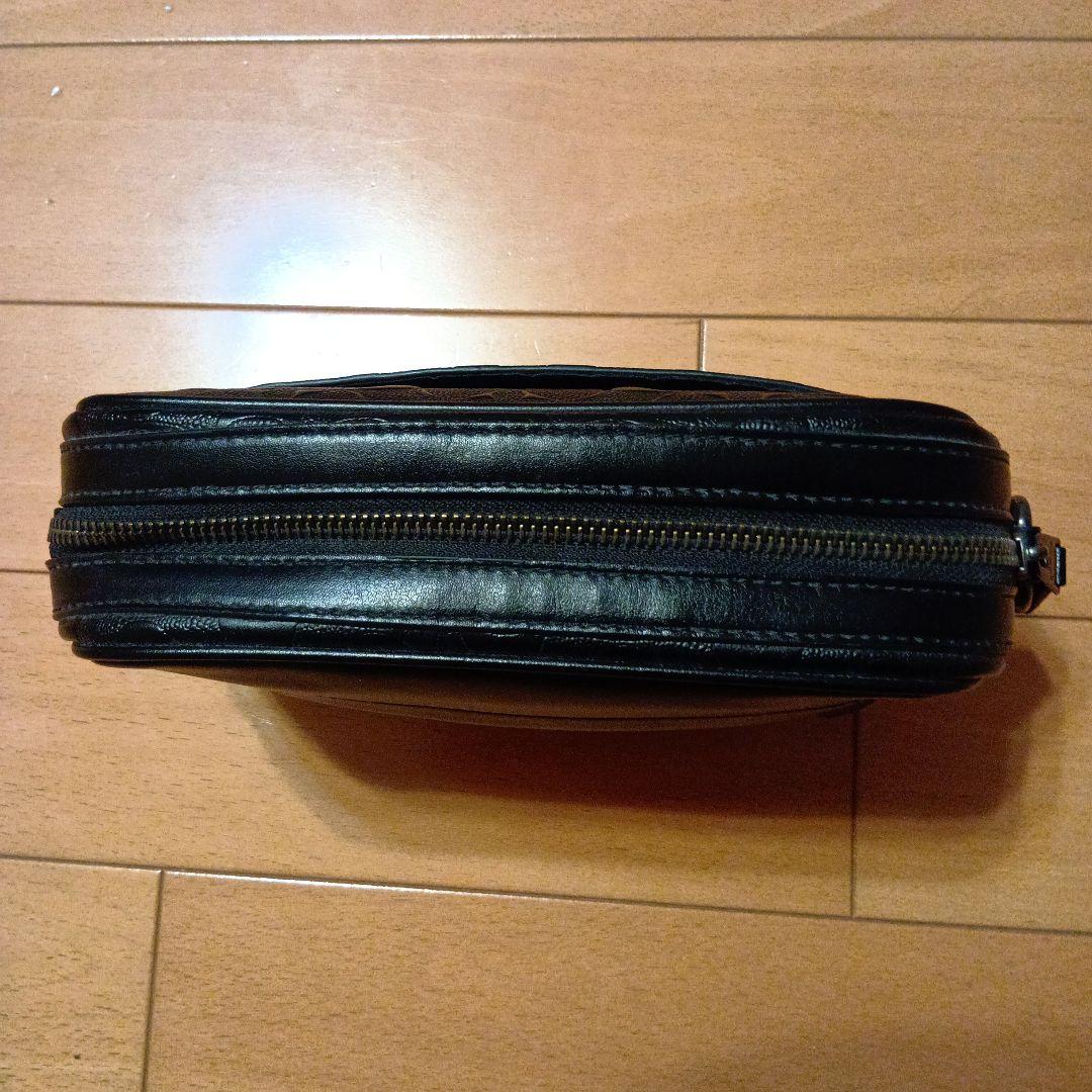 COACH ブラック レザー ショルダーバッグ