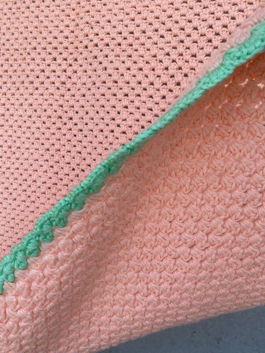 古着 ビンテージ 80s 厚 グラニー ブランケット 絨毯 キャンプ ラグ 美品