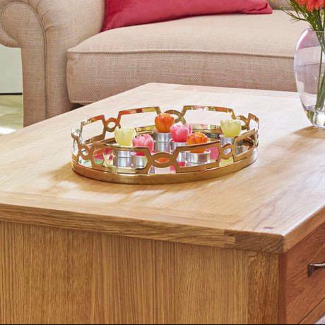 ローラアシュレイ ミラートレイ/ゴールド　新品