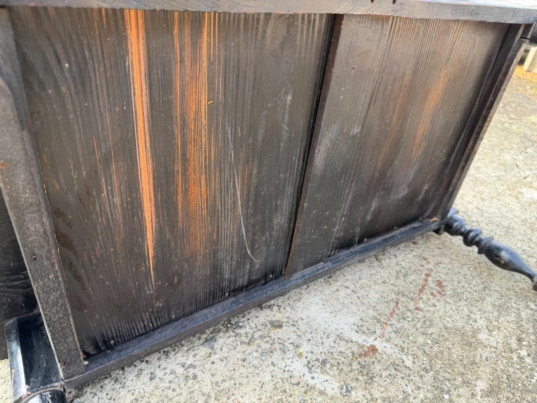 昭和レトロ　昔ながらの木製机 黒