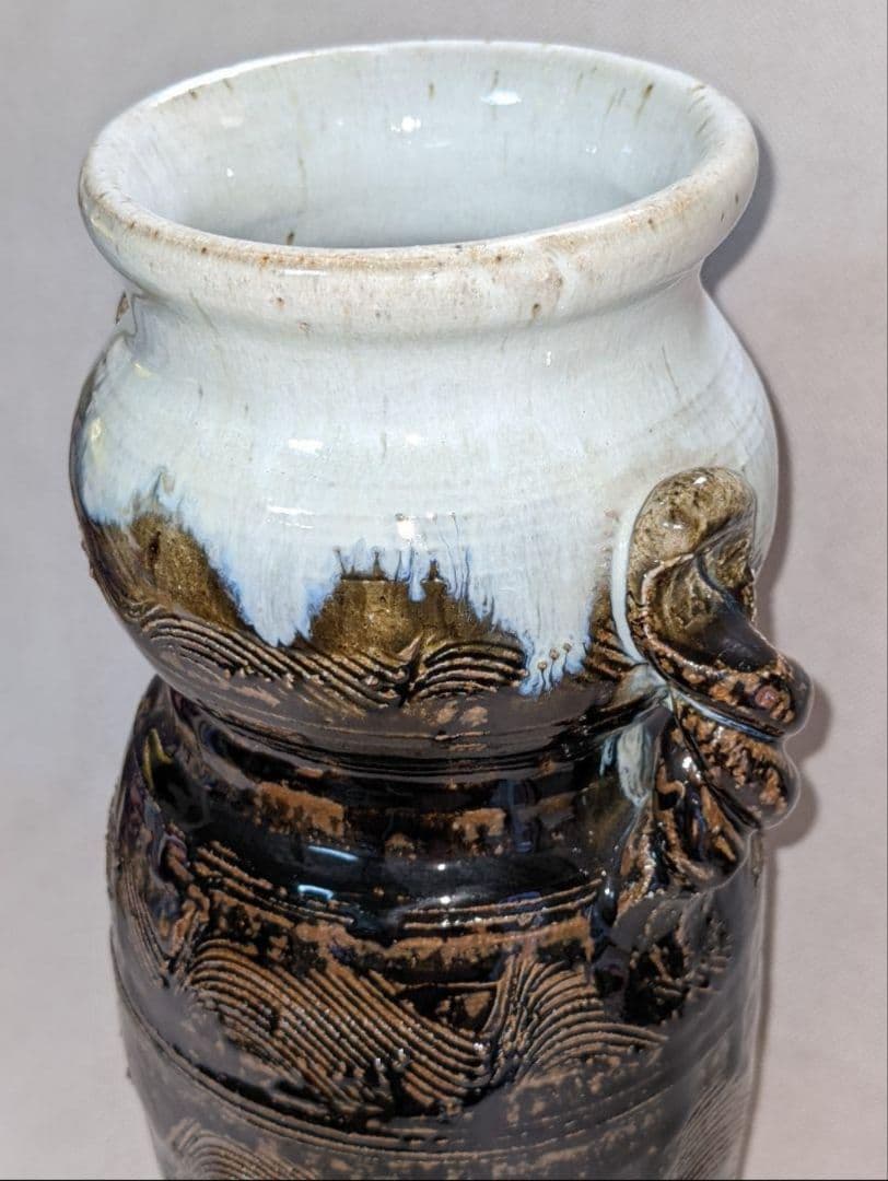 唐津焼　山口康雲　久峰陶苑　朝鮮唐津　花入れ　花瓶　花生け　フラワーベース　花器