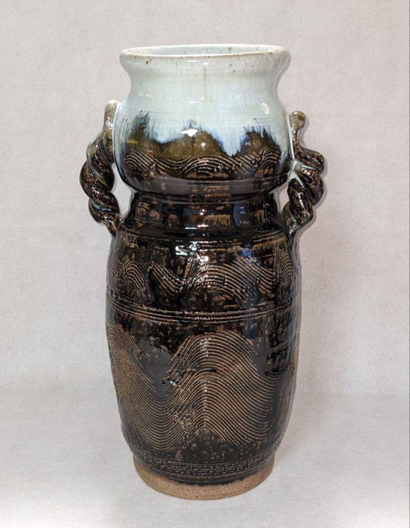 唐津焼　山口康雲　久峰陶苑　朝鮮唐津　花入れ　花瓶　花生け　フラワーベース　花器