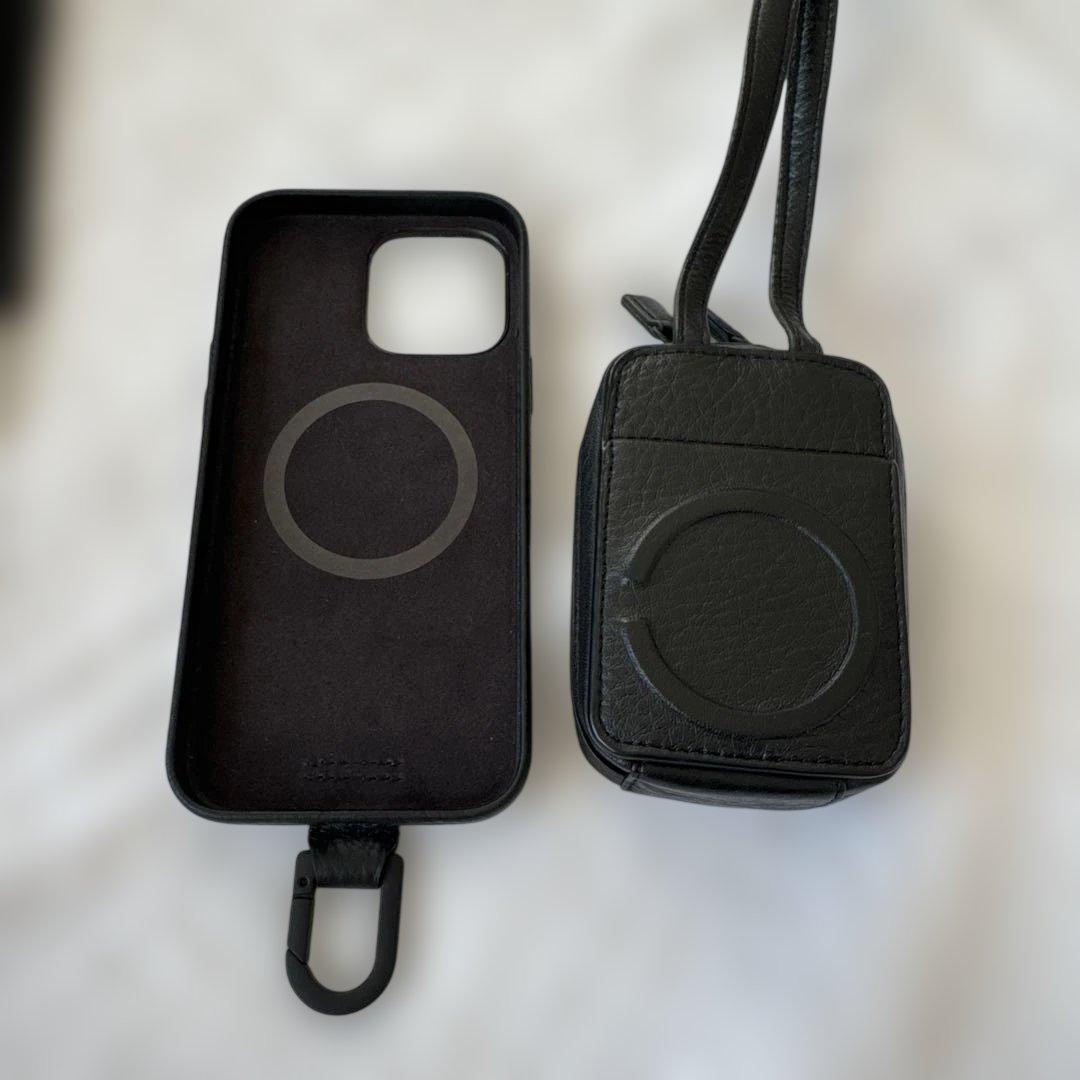 ぷ*ー様 【牛革】ブラックレザーiPhoneケースとストラップ