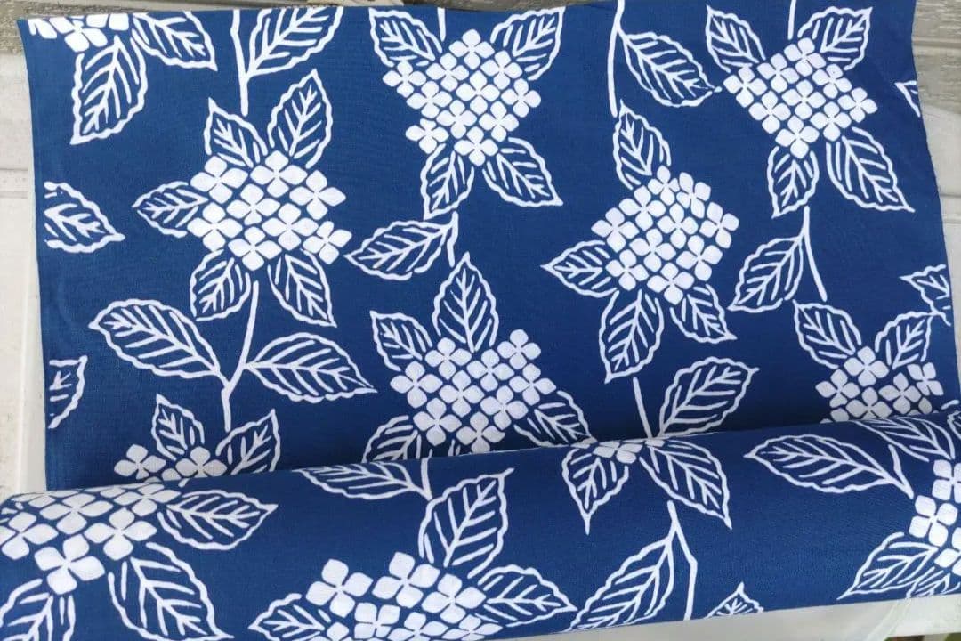 浴衣反物生地 　竺仙　アジサイ　小ぶり柄