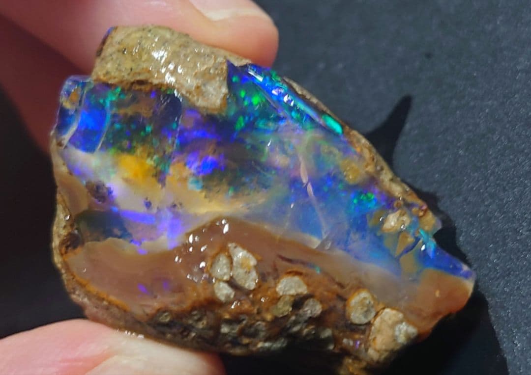 【50CT】エチオピア　オパール　原石　青　鉱物標本　ウェロ産