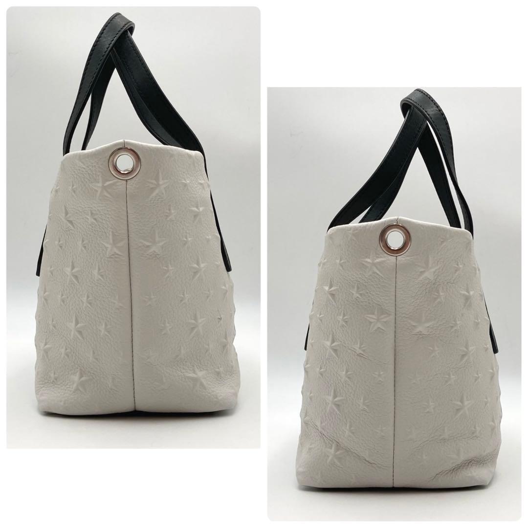 超美品・使用感少ない✨ ジミーチュウ ミニサラ 2way バッグ 白×黒 スター