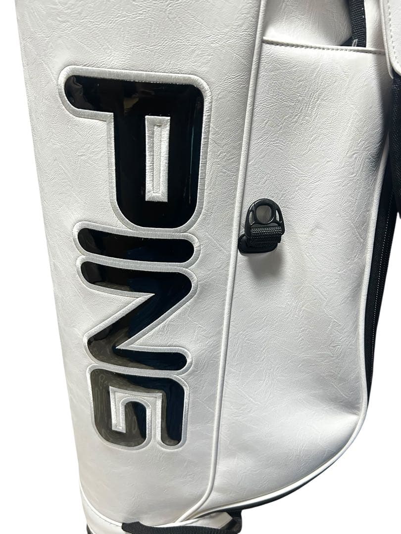 PING ゴルフ キャディバッグ 白黒 スタンド型 美品　ホワイト　ゴルフ用品