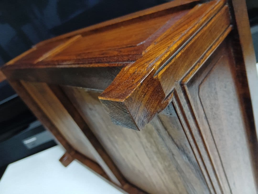 希少　明治期　欅　一枚板　からくり細工　引き出し付き　飾り台　サイドボード