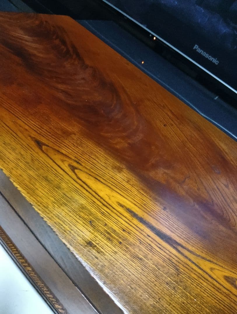 希少　明治期　欅　一枚板　からくり細工　引き出し付き　飾り台　サイドボード