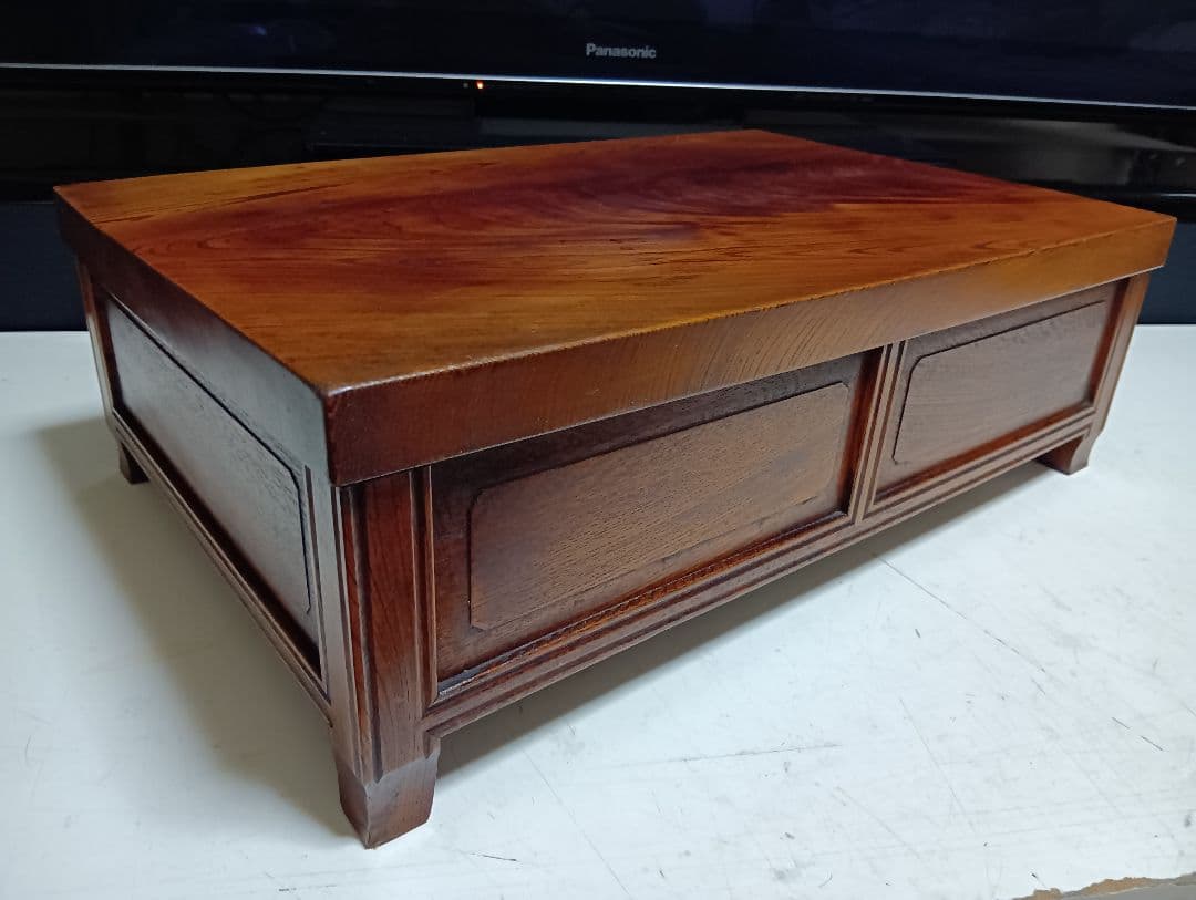 希少　明治期　欅　一枚板　からくり細工　引き出し付き　飾り台　サイドボード