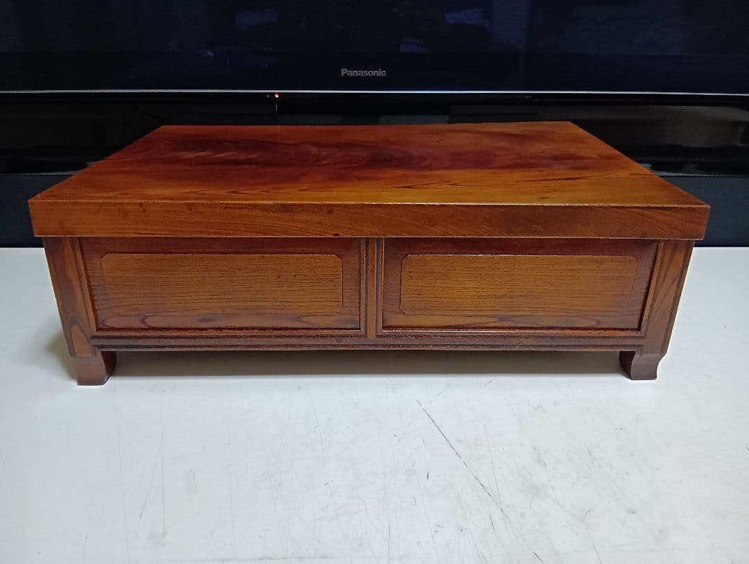 希少　明治期　欅　一枚板　からくり細工　引き出し付き　飾り台　サイドボード