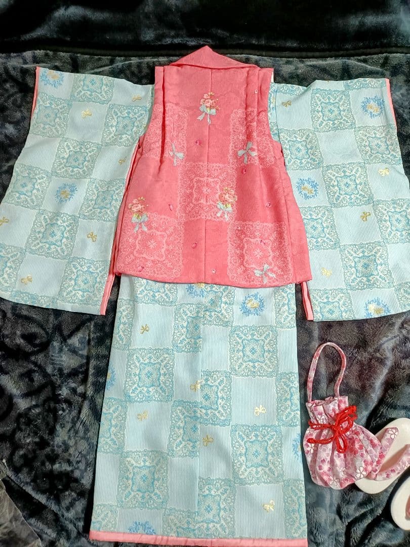 mezzo piano メゾピアノ　3歳　七五三　着物　被布セット　女の子　水色