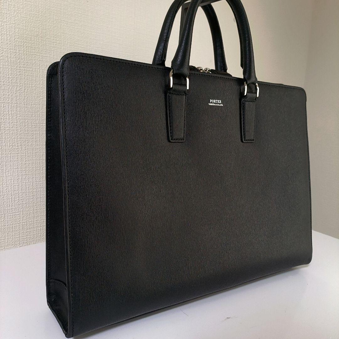 最新型　超美品　ポーター フラックス ビジネスバッグ レザー A4可 ブラック