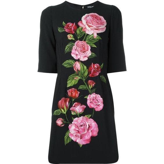 DOLCE&GABBANA ドルチェ&ガッバーナ ローズ柄ワンピース 薔薇柄