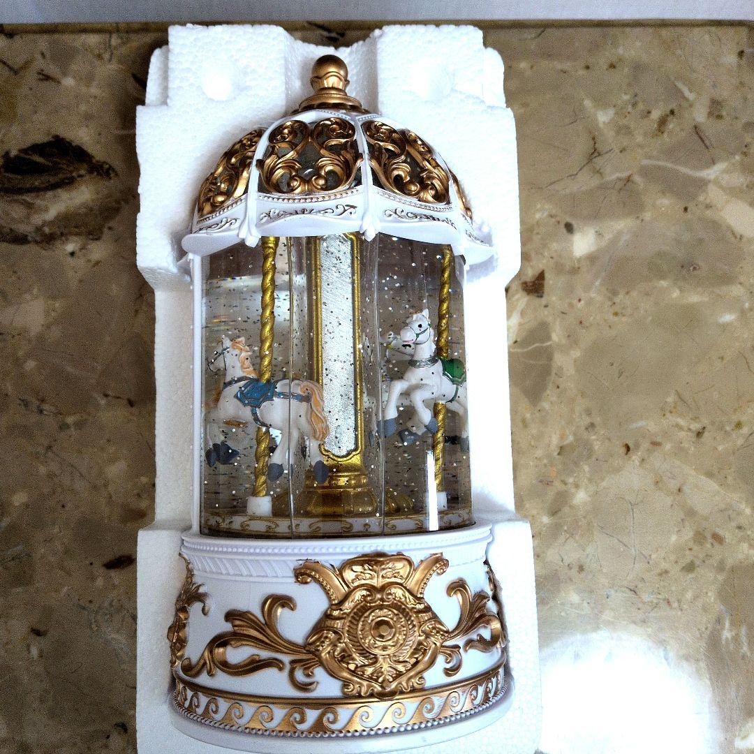 LEDスノーイングライト メリーゴーランド　回転　オルゴール