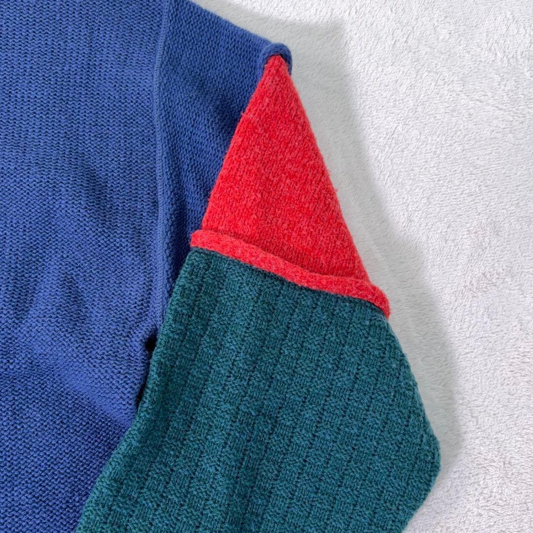 希少90s【マンシングウェア】3Dデザインニット クレイジーパターン 日本製 M