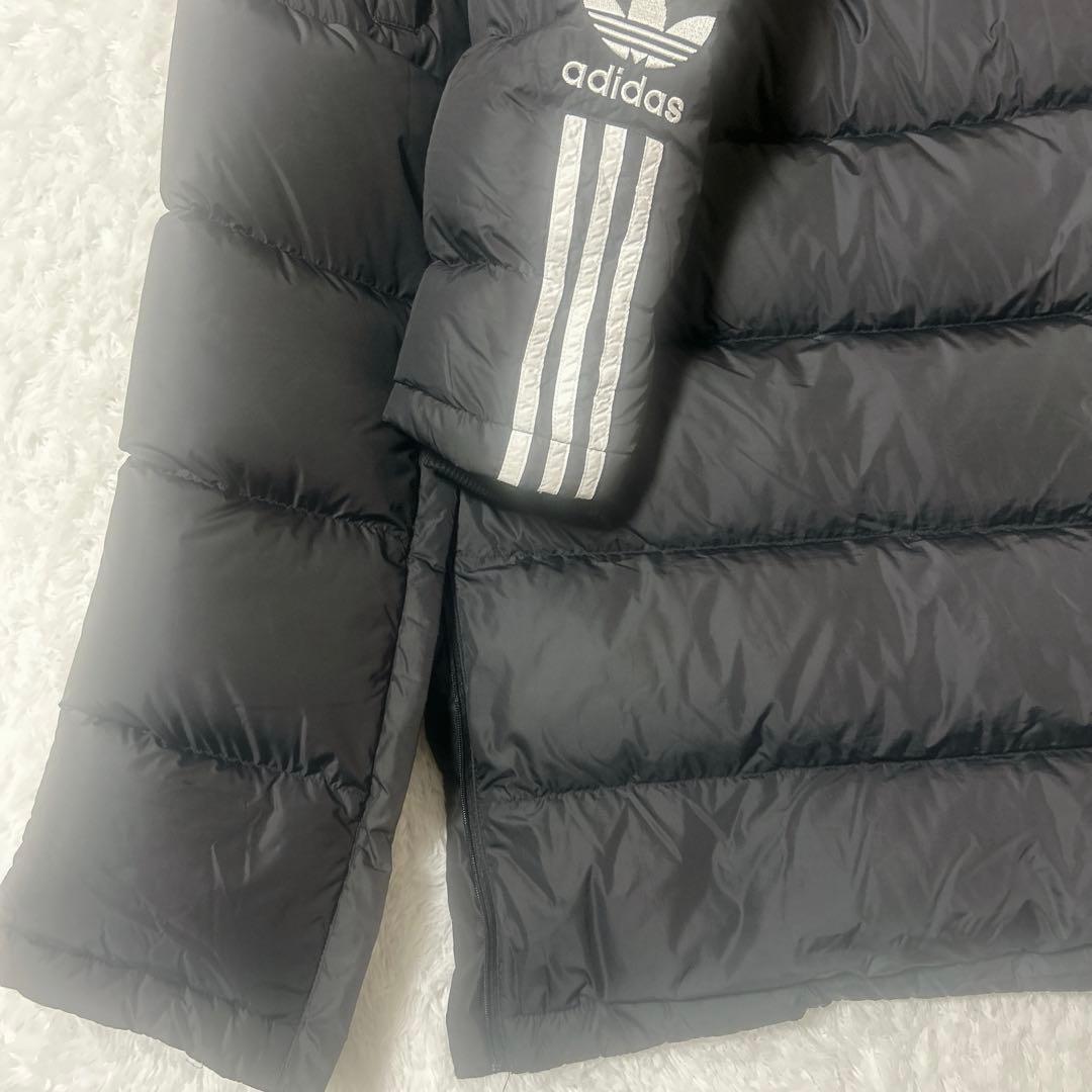 アディダスadidasトレフォイルロゴ ダウン ベンチコート 肉厚 ブラック M