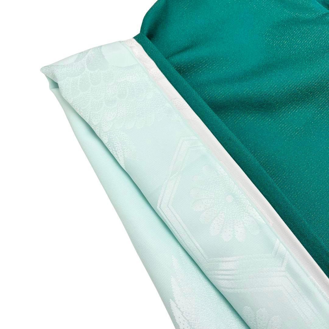 子供着物 襦袢付 男の子 一つ身 お宮参り 鷹 金彩 緑色 X-1001