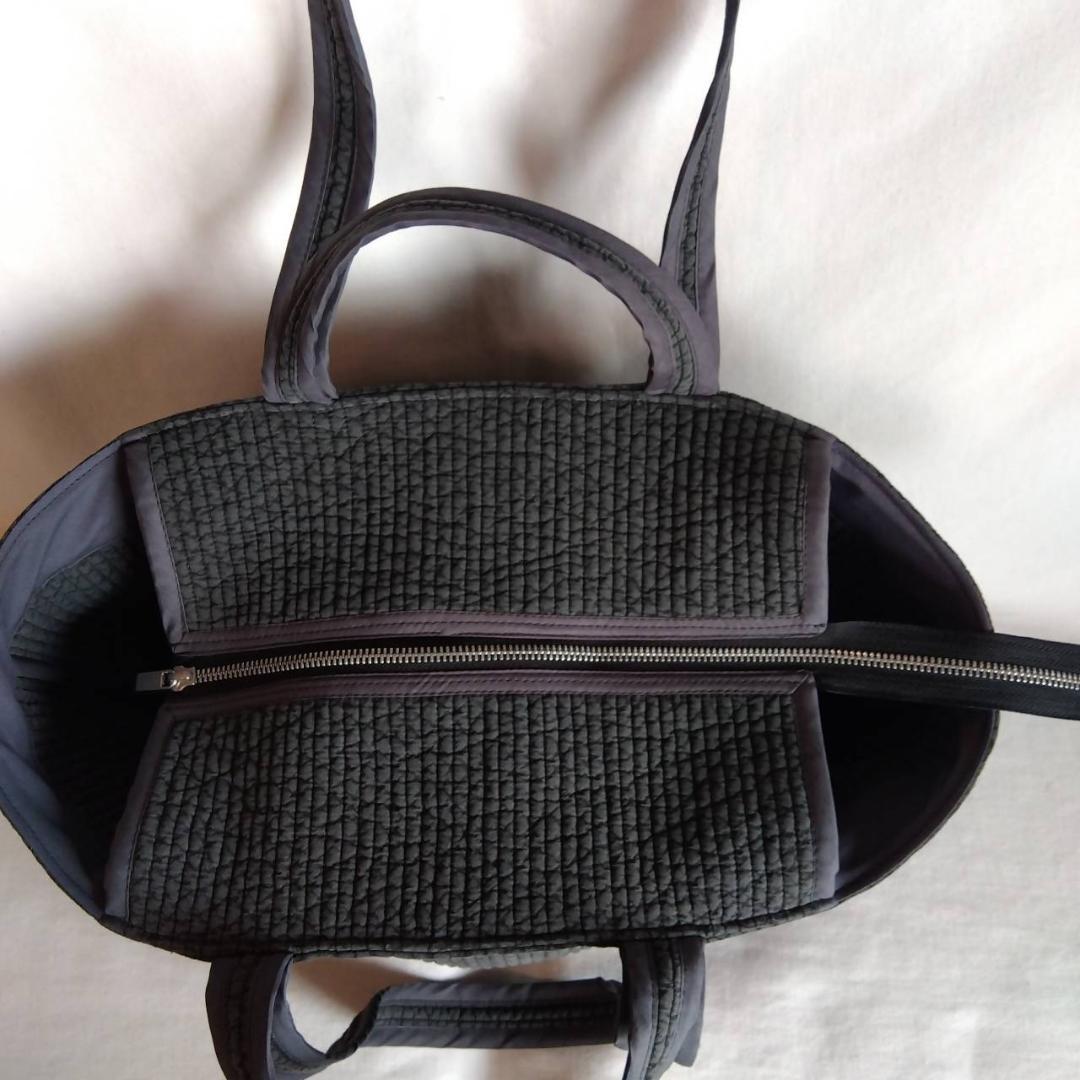 ファスナー 底板ポリ☆トートバッグWハンドル☆ ミルクティー ヌビバッグ