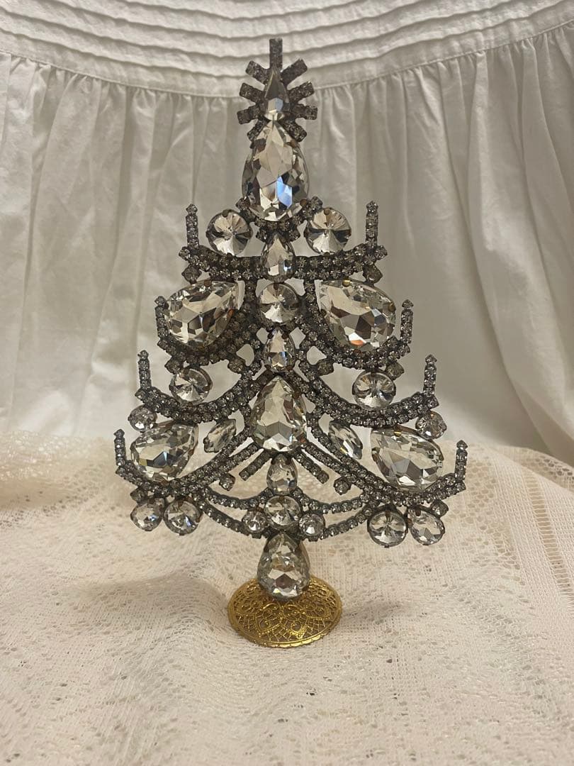 チェコガラス　クリスマスツリー　クリア