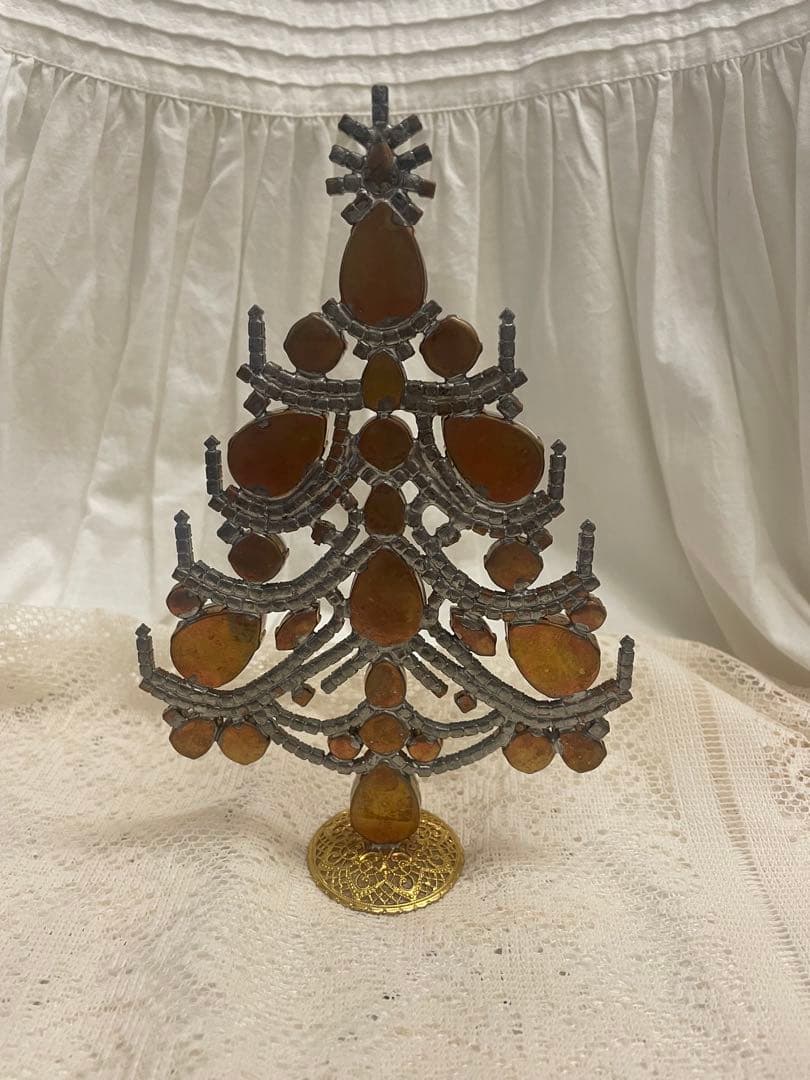 チェコガラス　クリスマスツリー　クリア