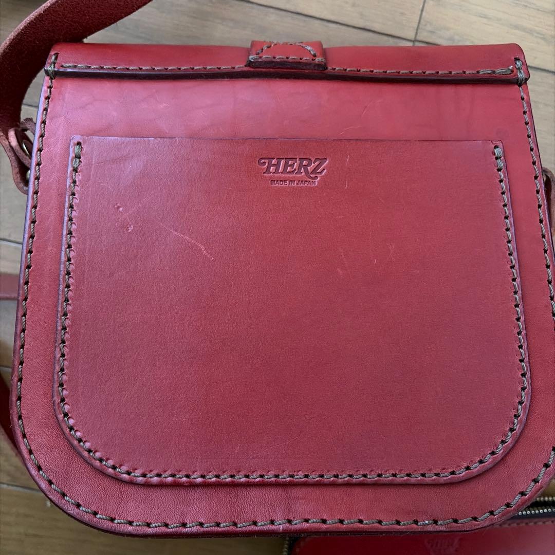 美*空様 【希少・美品】HERZ ヘルツ レザーショルダーバッグ＆ペンケース セ